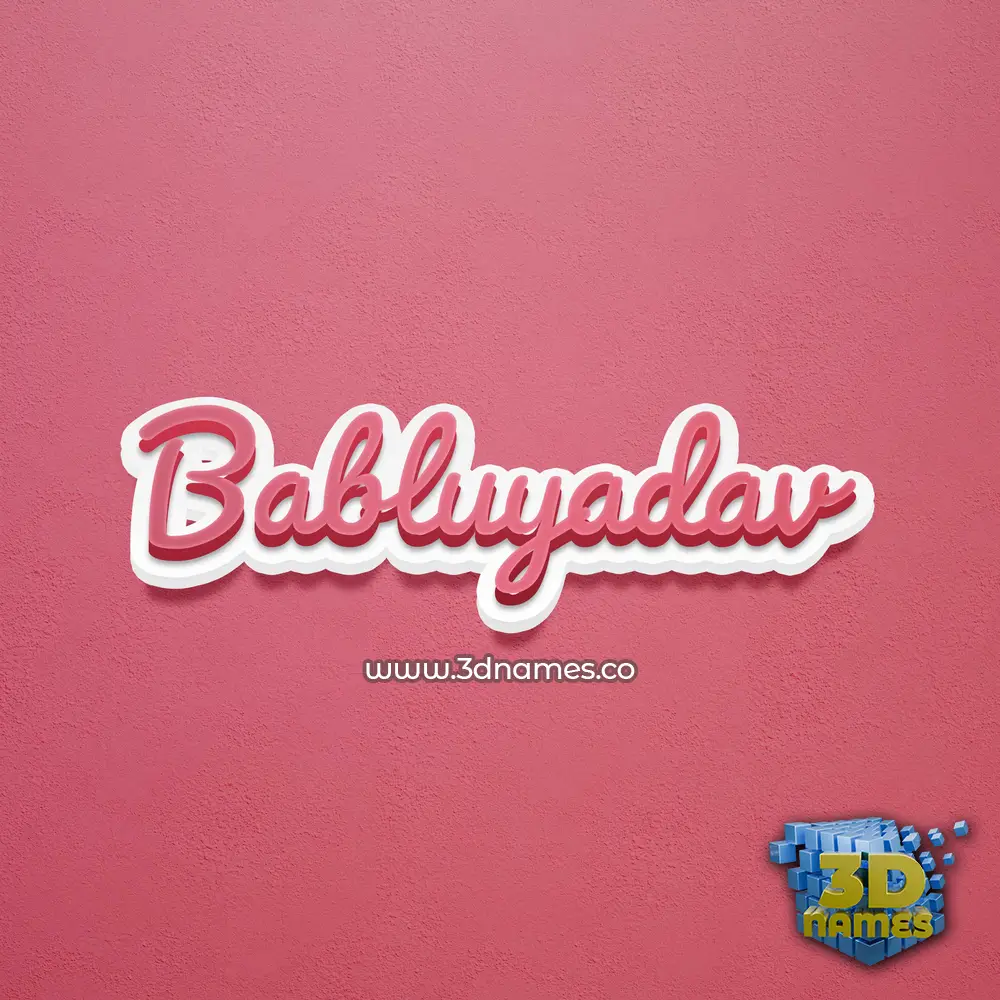 babluyadav in Red Scribble style - 3D name wallpaper