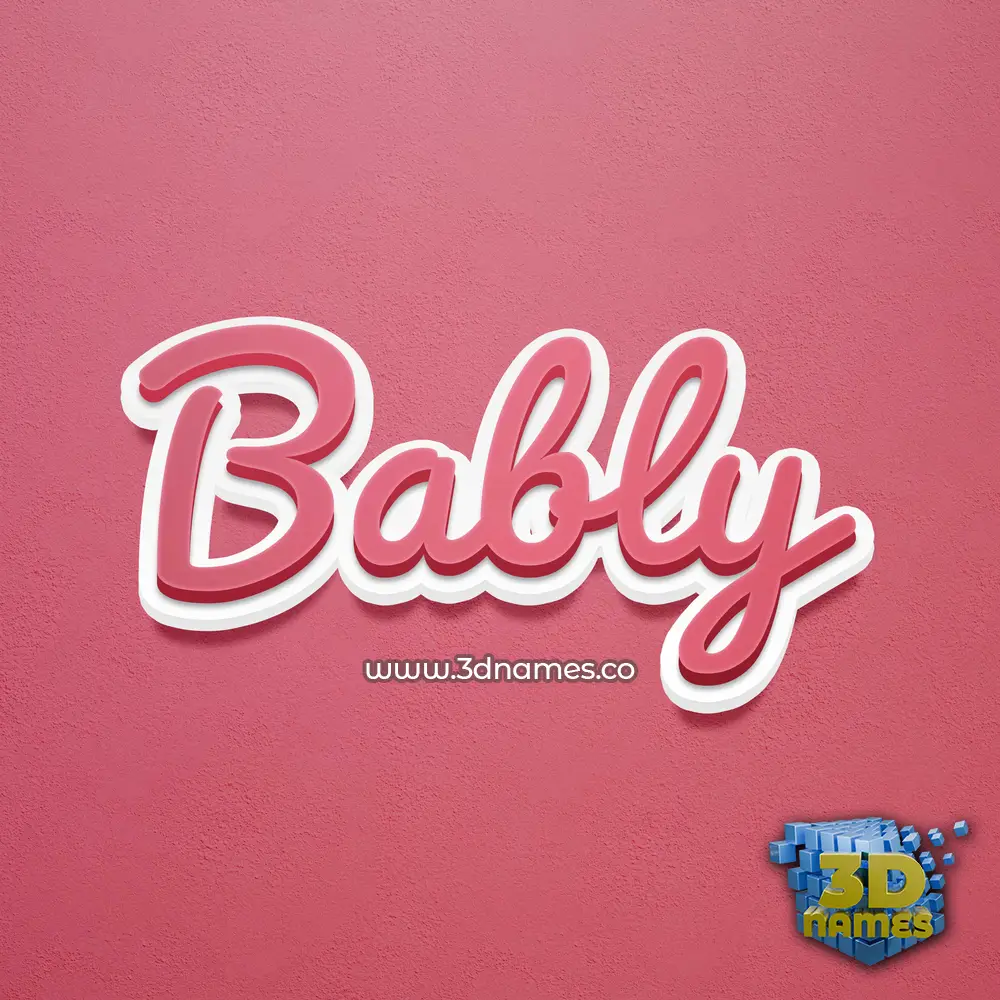 bably in Red Scribble style - 3D name wallpaper