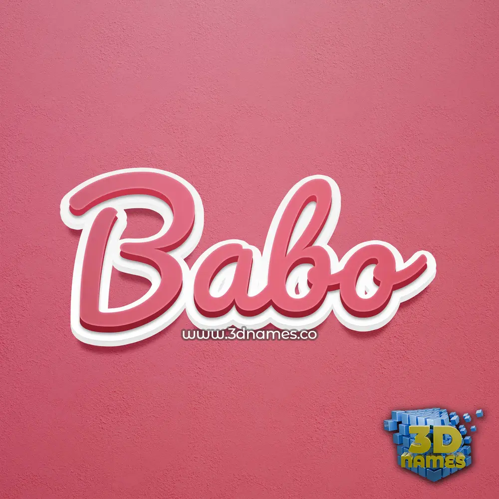 babo in Red Scribble style - 3D name wallpaper