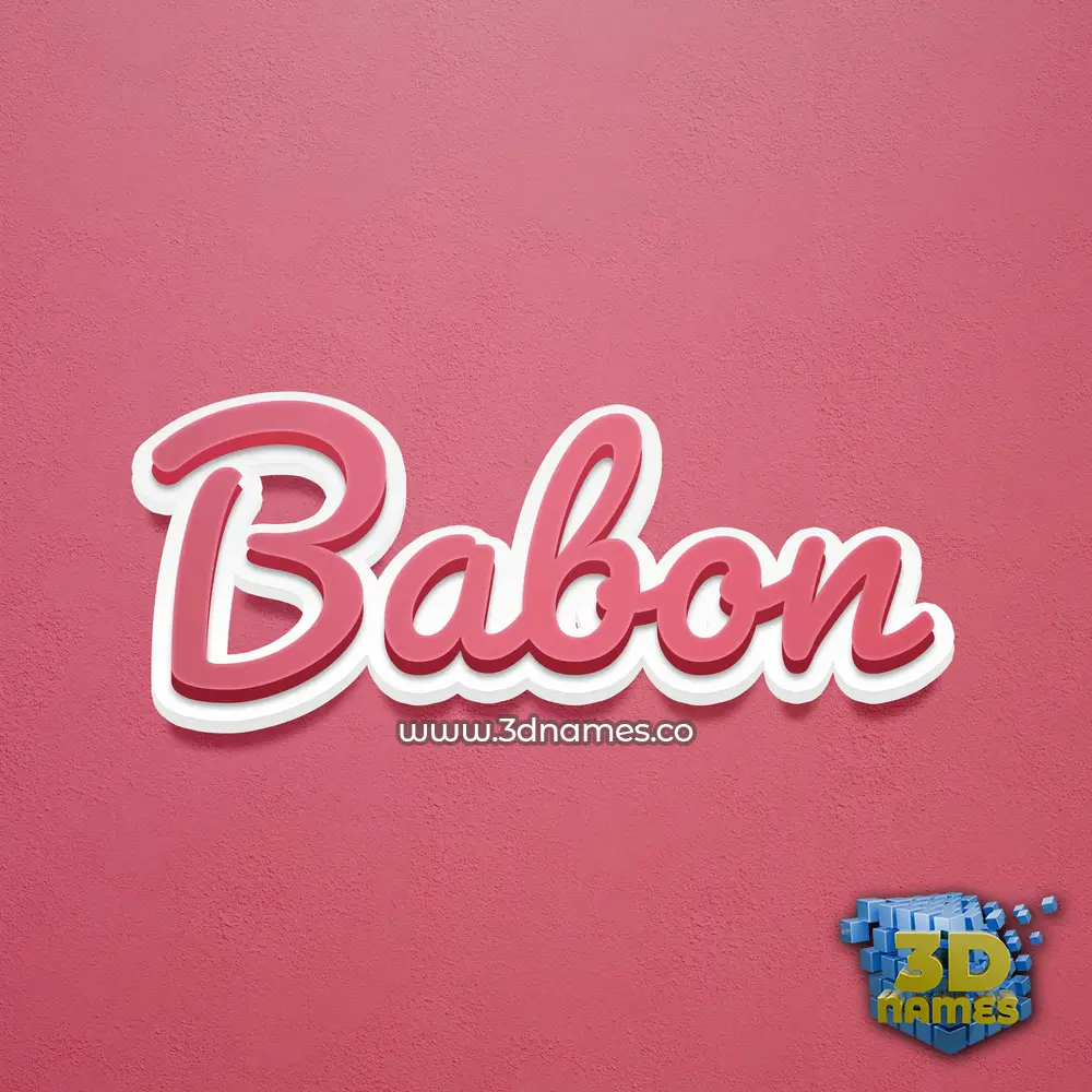 babon in Red Scribble style - 3D name wallpaper