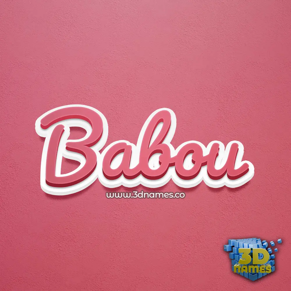 babou in Red Scribble style - 3D name wallpaper