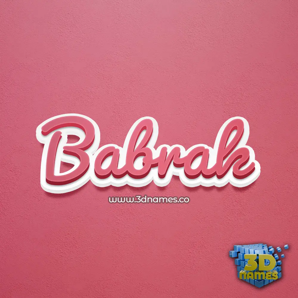 babrak in Red Scribble style - 3D name wallpaper