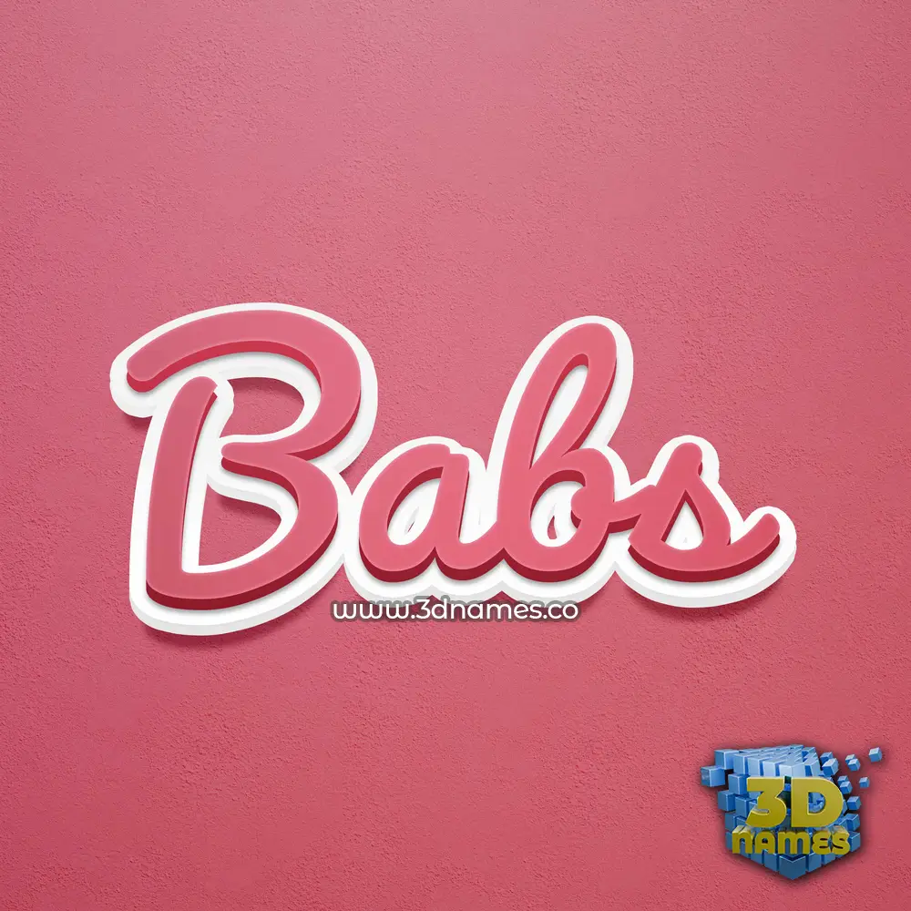 babs in Red Scribble style - 3D name wallpaper