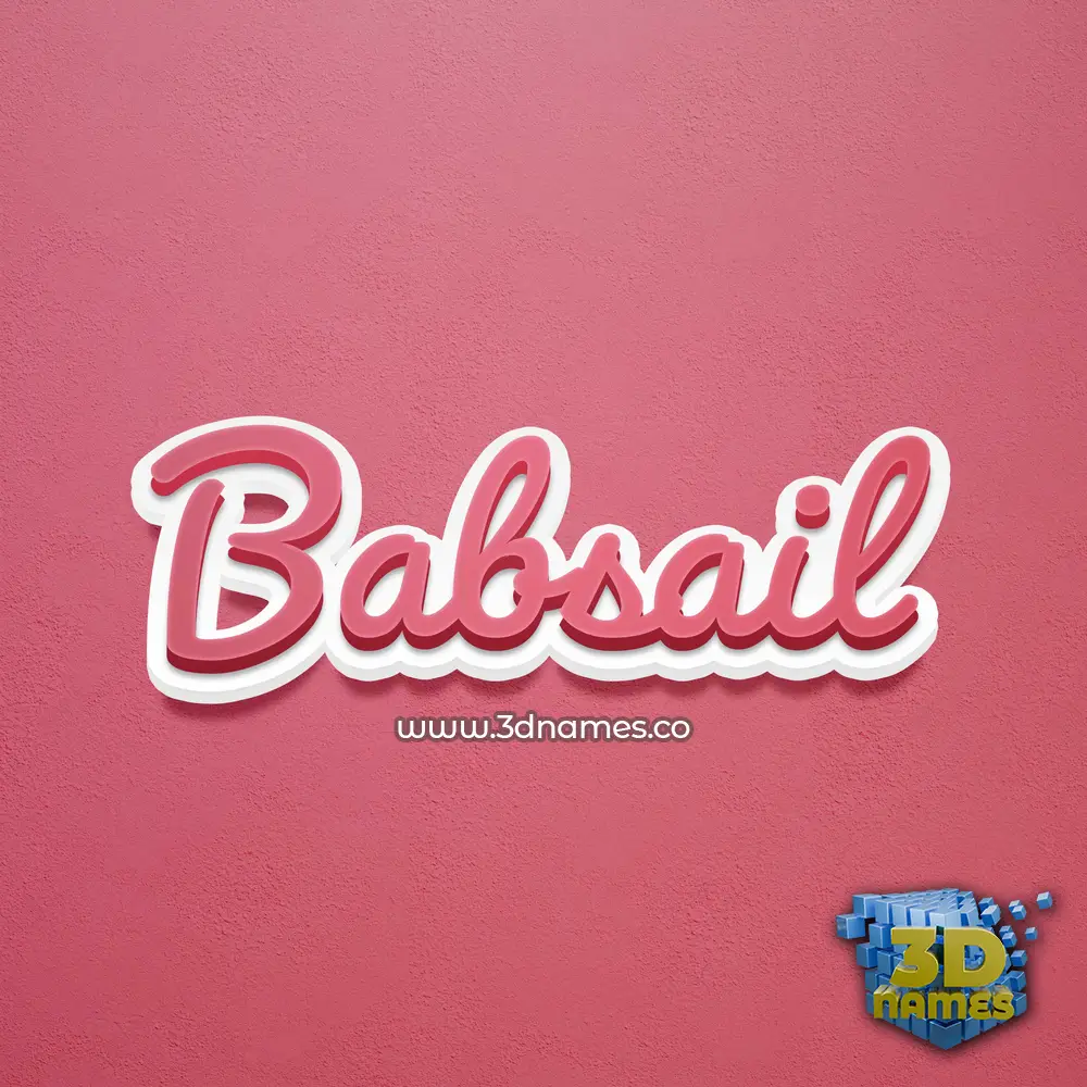 babsail in Red Scribble style - 3D name wallpaper