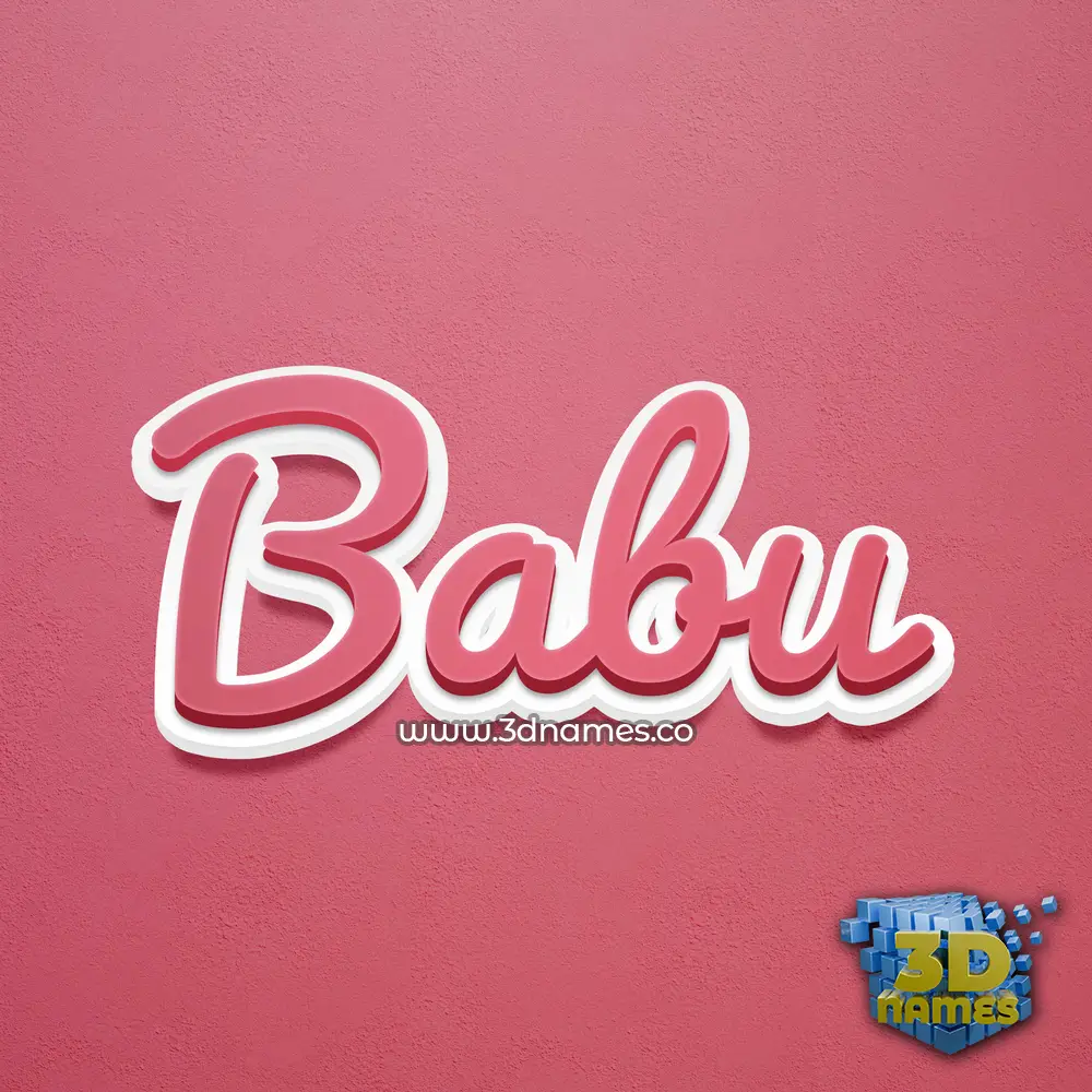 babu in Red Scribble style - 3D name wallpaper