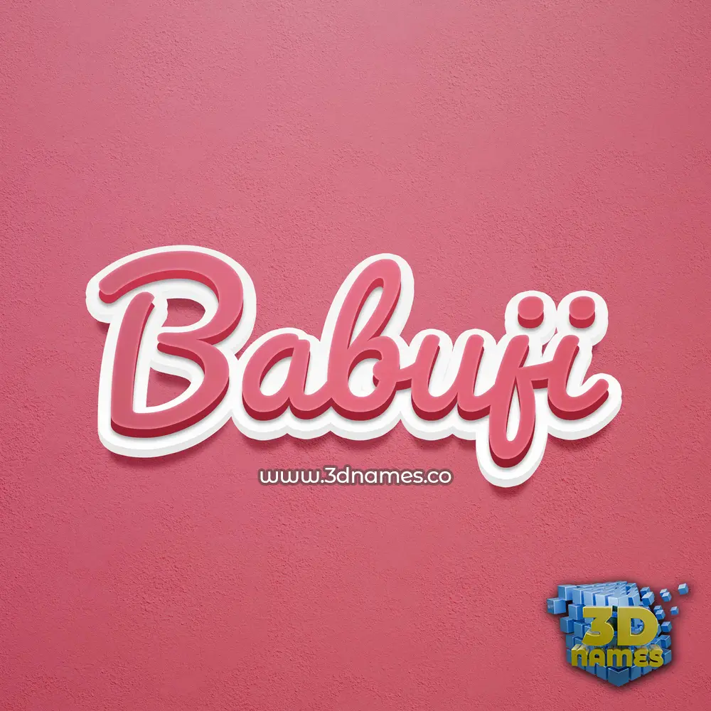 babuji in Red Scribble style - 3D name wallpaper