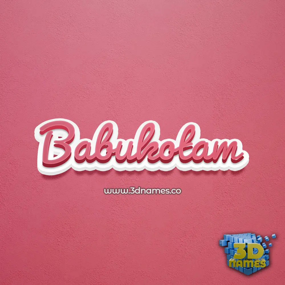 babukotam in Red Scribble style - 3D name wallpaper