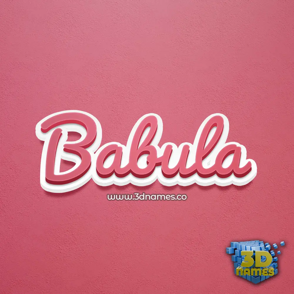 babula in Red Scribble style - 3D name wallpaper