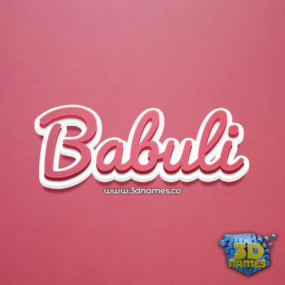 babuli in Red Scribble style - 3D name wallpaper