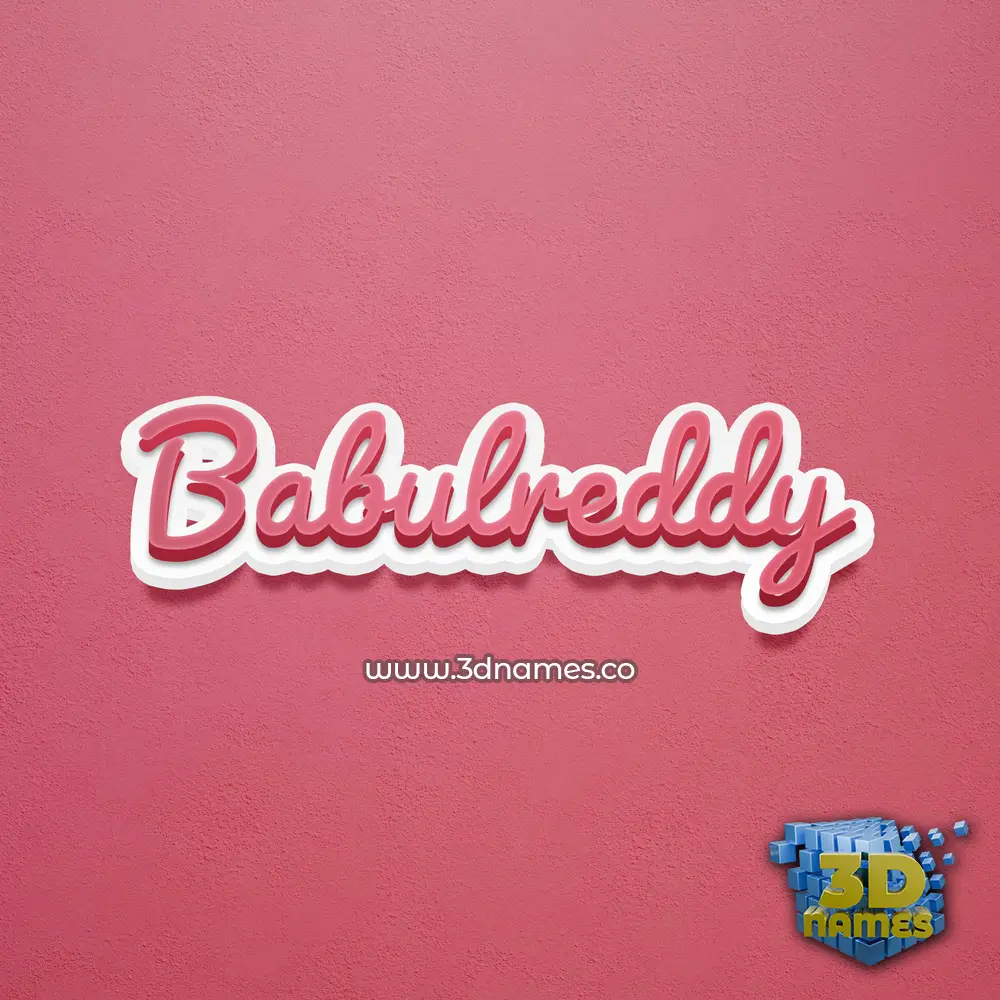 babulreddy in Red Scribble style - 3D name wallpaper