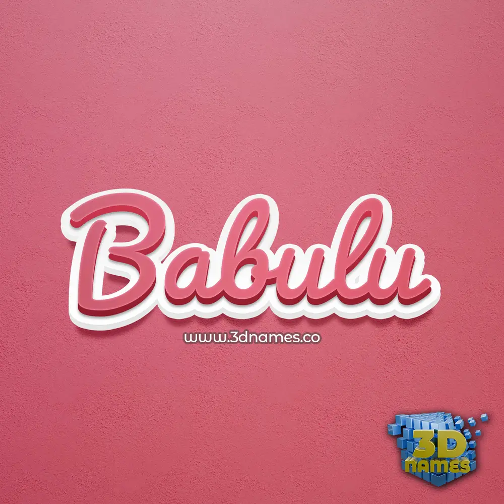 babulu in Red Scribble style - 3D name wallpaper