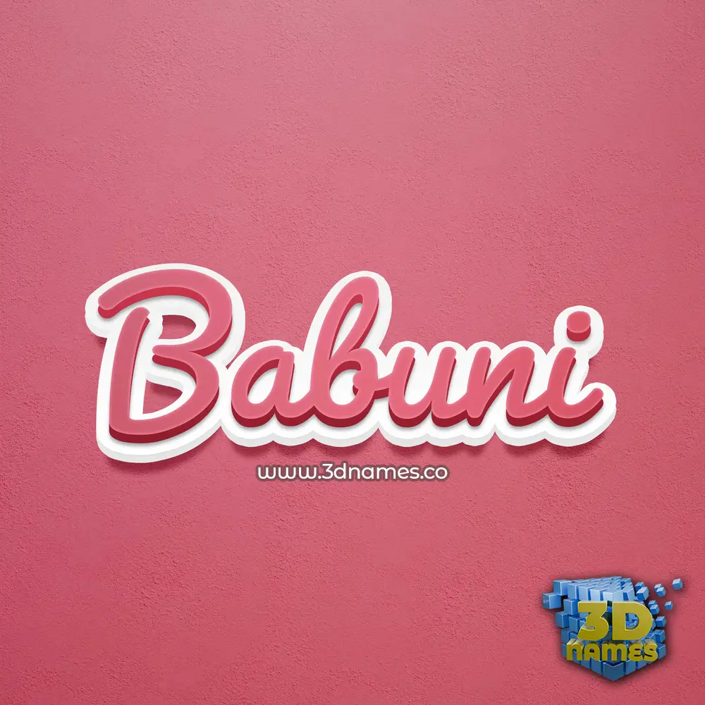 babuni in Red Scribble style - 3D name wallpaper