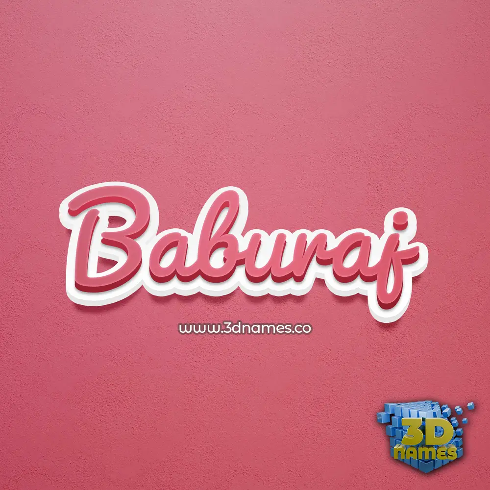 baburaj in Red Scribble style - 3D name wallpaper