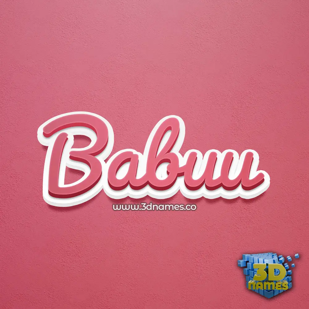 babuu in Red Scribble style - 3D name wallpaper