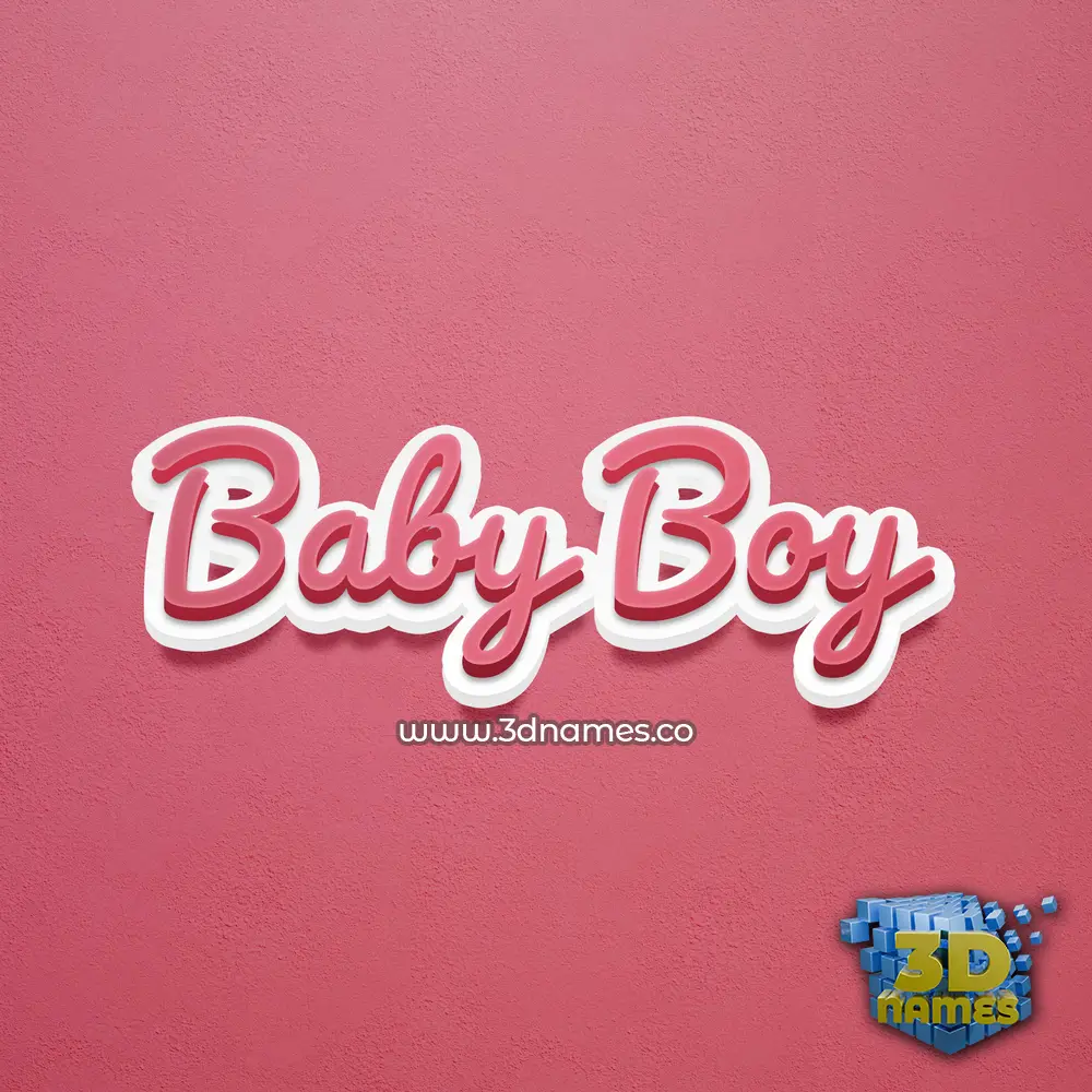 baby boy in Red Scribble style - 3D name wallpaper