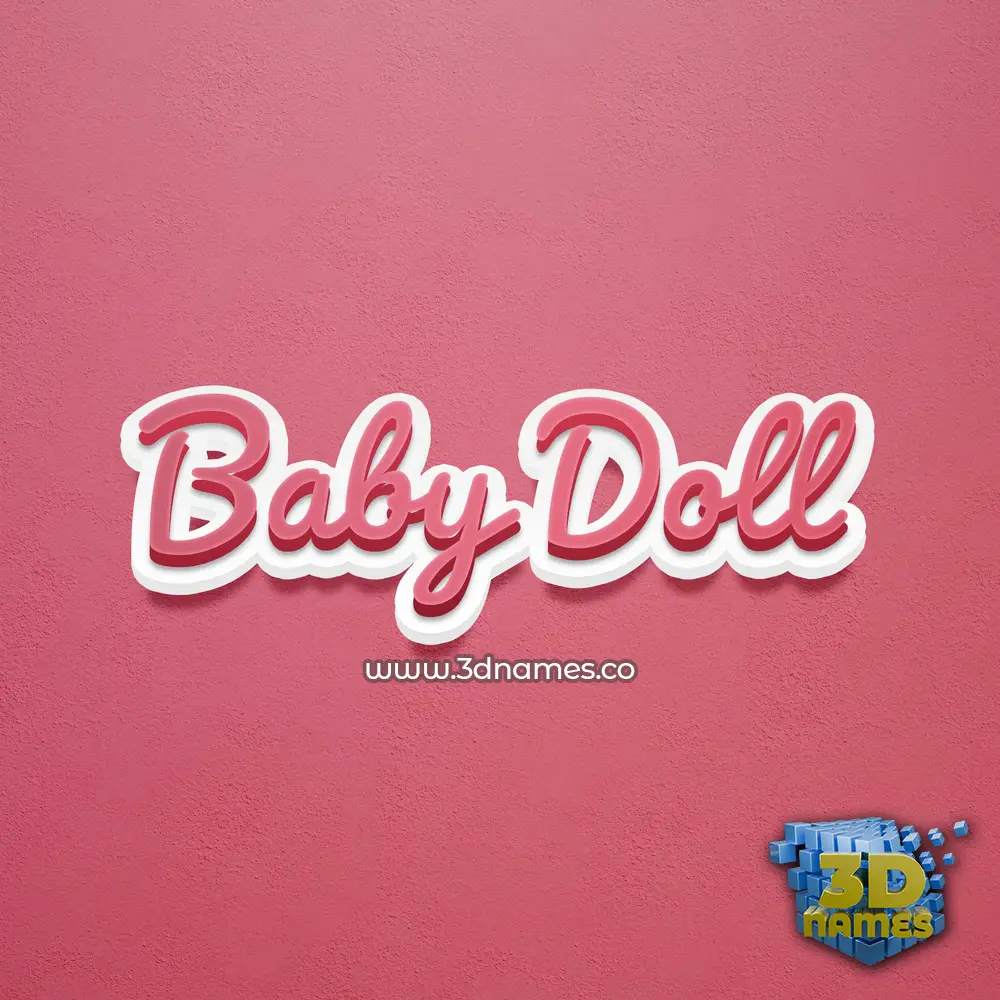 baby doll in Red Scribble style - 3D name wallpaper