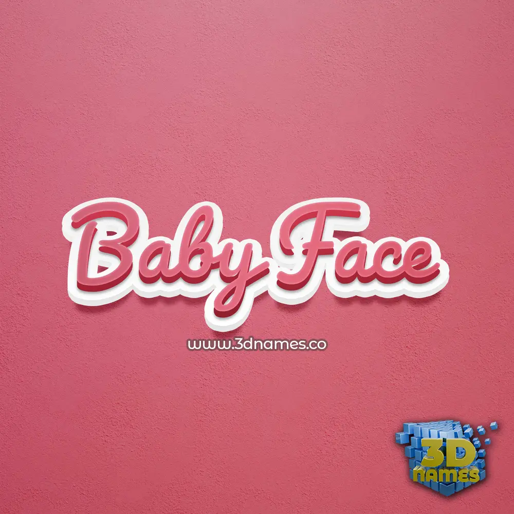 baby face in Red Scribble style - 3D name wallpaper