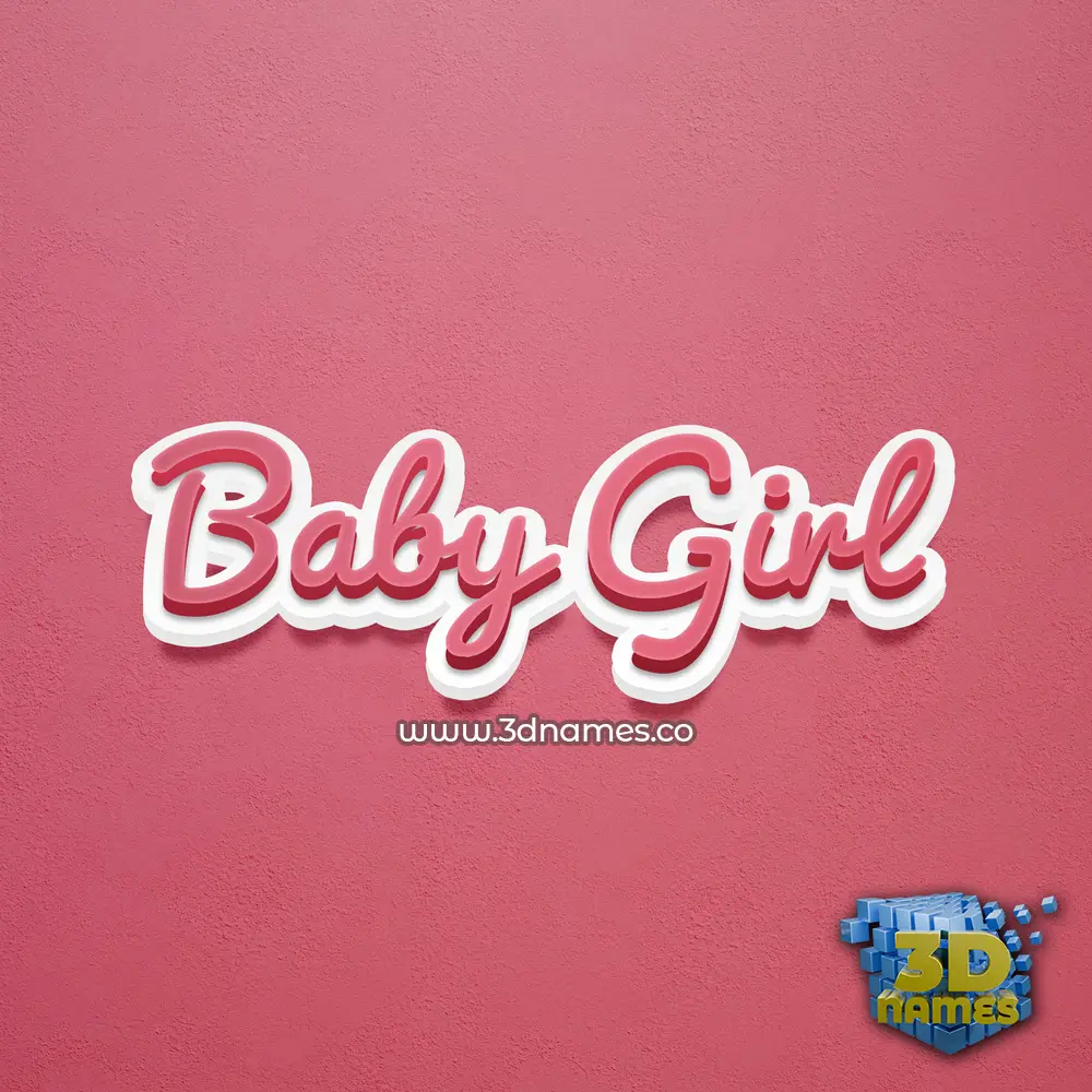baby girl in Red Scribble style - 3D name wallpaper