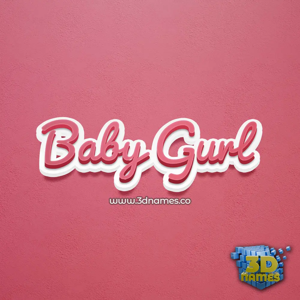 baby gurl in Red Scribble style - 3D name wallpaper