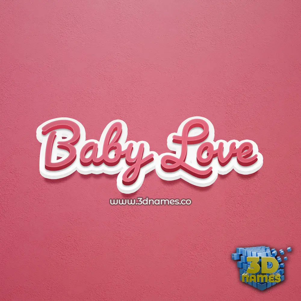 baby love in Red Scribble style - 3D name wallpaper