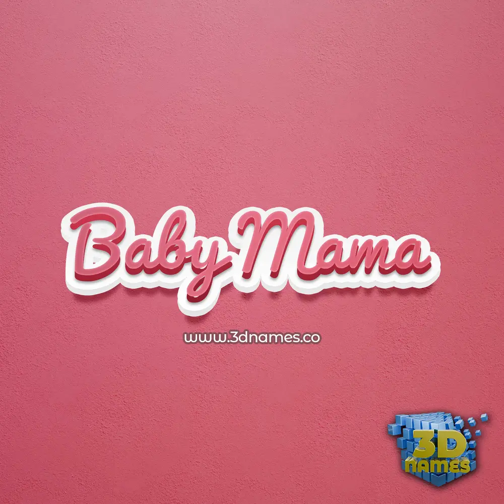 baby mama in Red Scribble style - 3D name wallpaper
