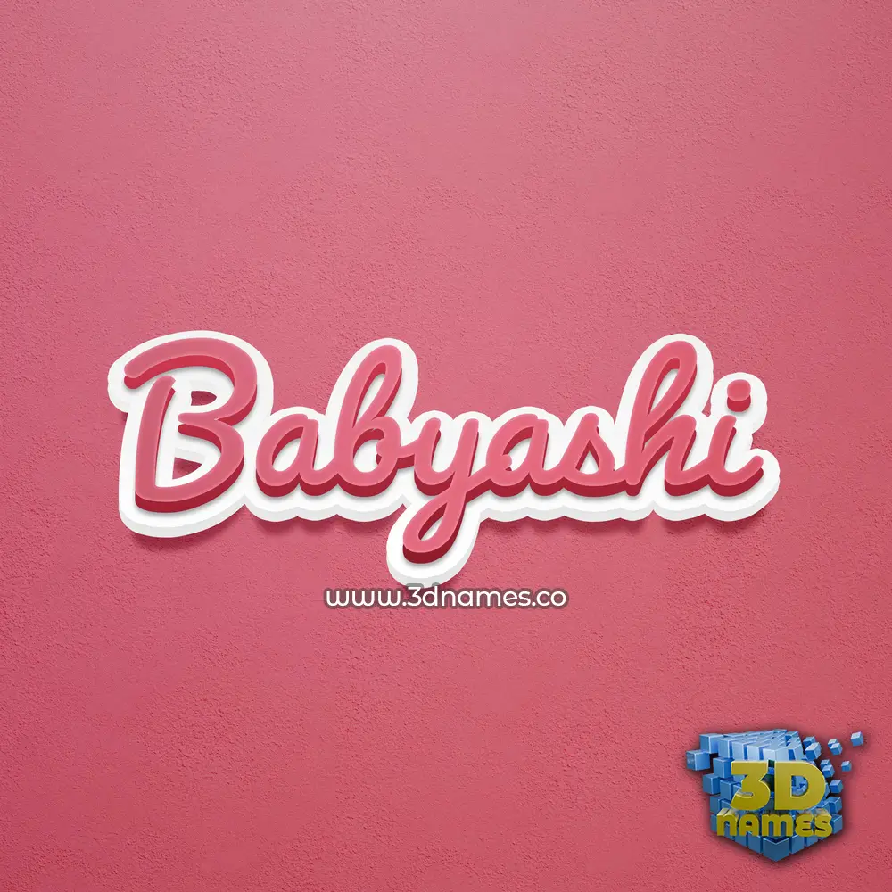 babyashi in Red Scribble style - 3D name wallpaper