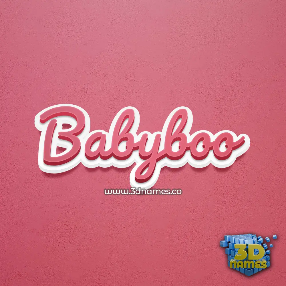 babyboo in Red Scribble style - 3D name wallpaper