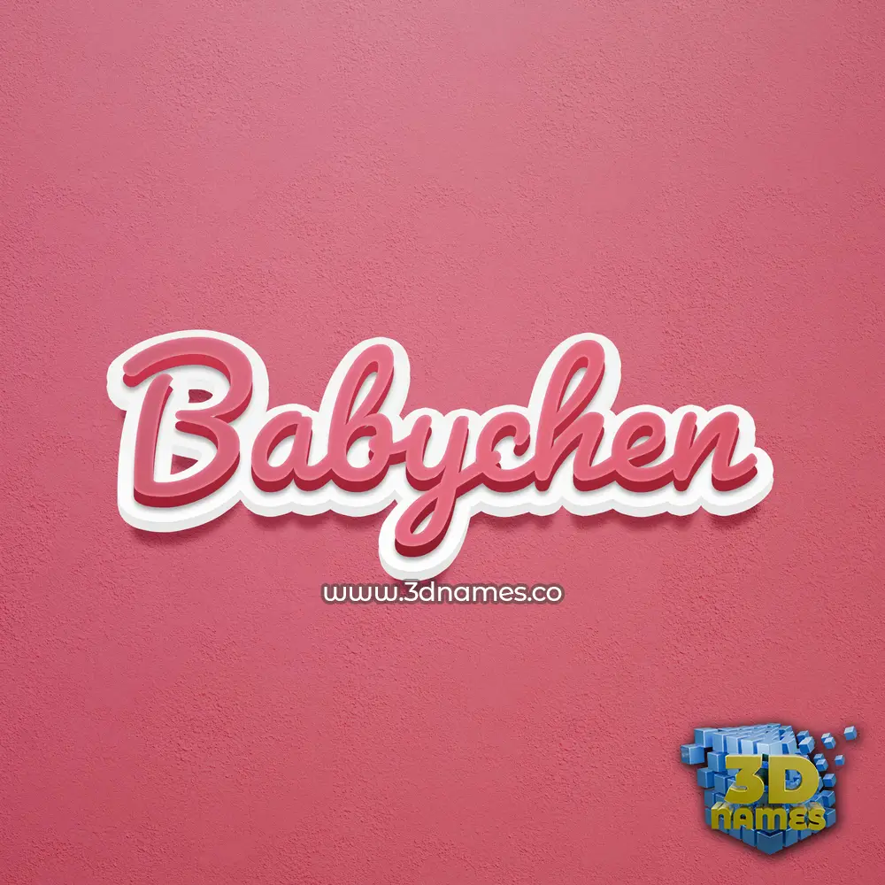 babychen in Red Scribble style - 3D name wallpaper