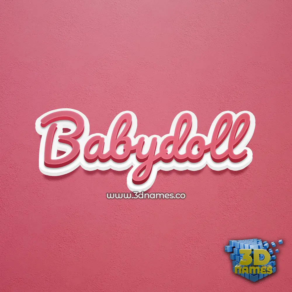 babydoll in Red Scribble style - 3D name wallpaper