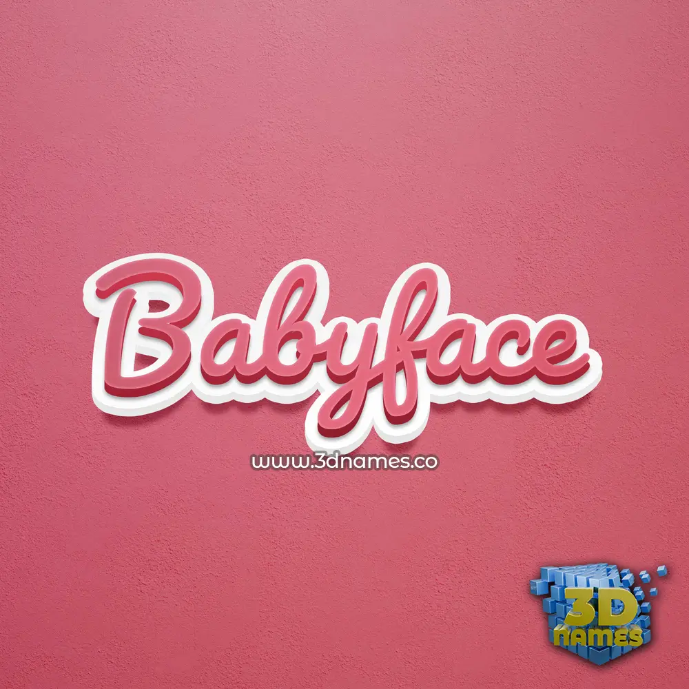babyface in Red Scribble style - 3D name wallpaper