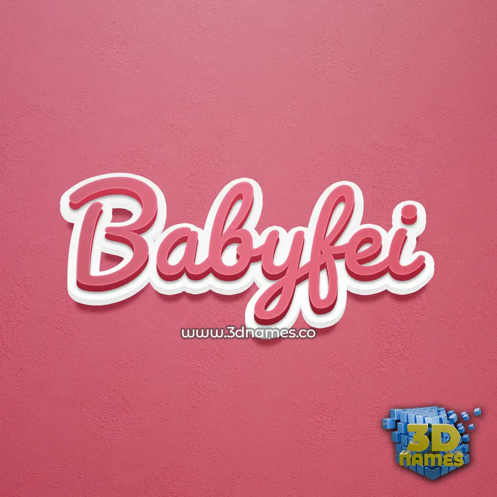 babyfei in Red Scribble style - 3D name wallpaper