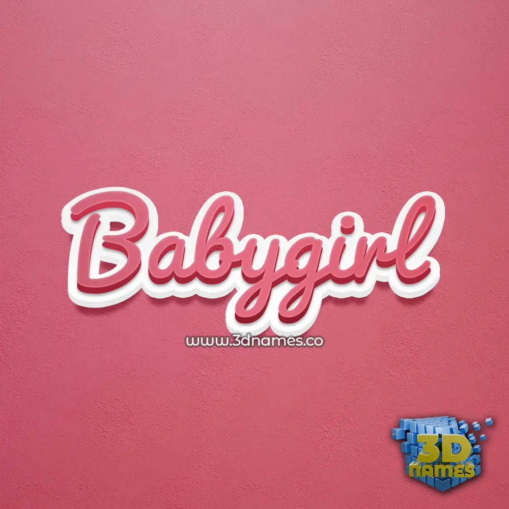 babygirl in Red Scribble style - 3D name wallpaper