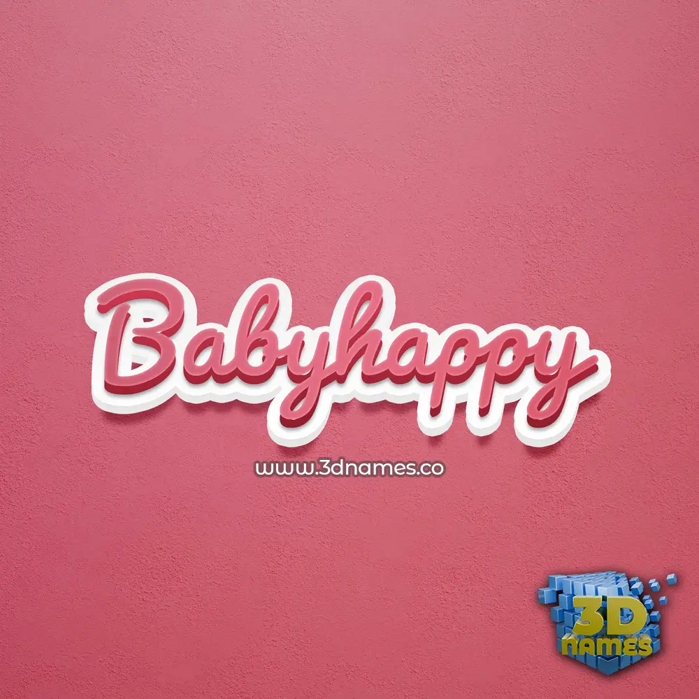 babyhappy in Red Scribble style - 3D name wallpaper