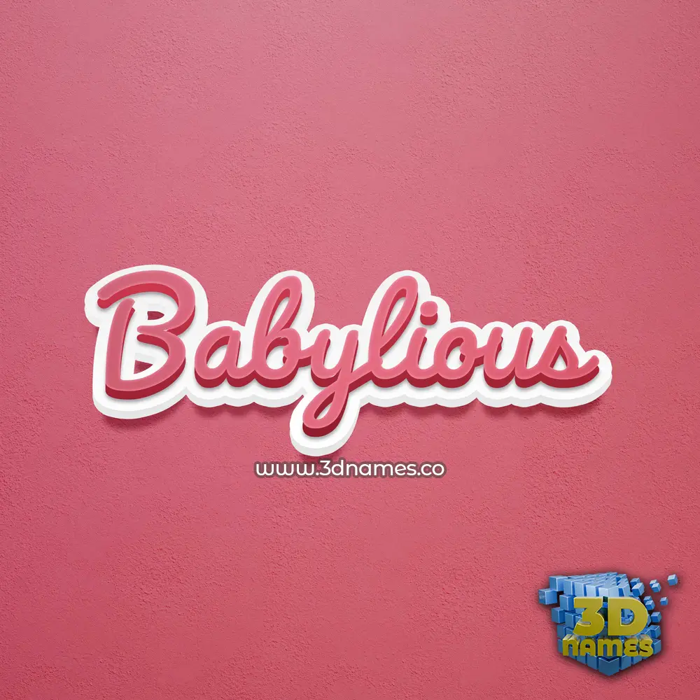 babylious in Red Scribble style - 3D name wallpaper