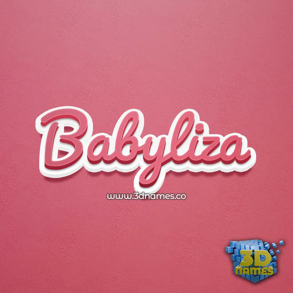 babyliza in Red Scribble style - 3D name wallpaper