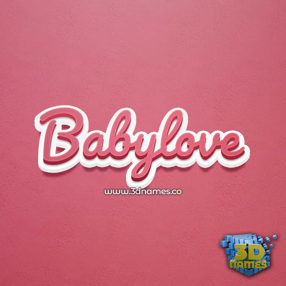 babylove in Red Scribble style - 3D name wallpaper