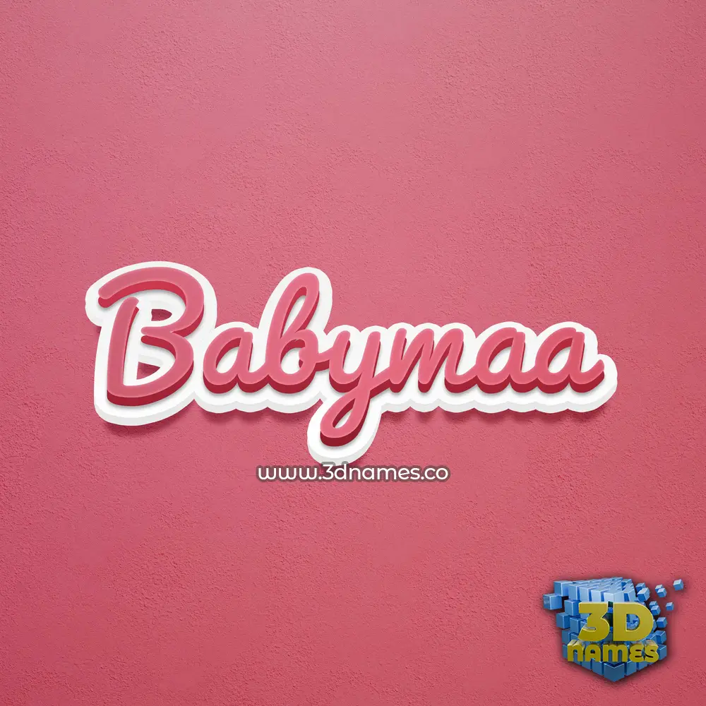 babymaa in Red Scribble style - 3D name wallpaper