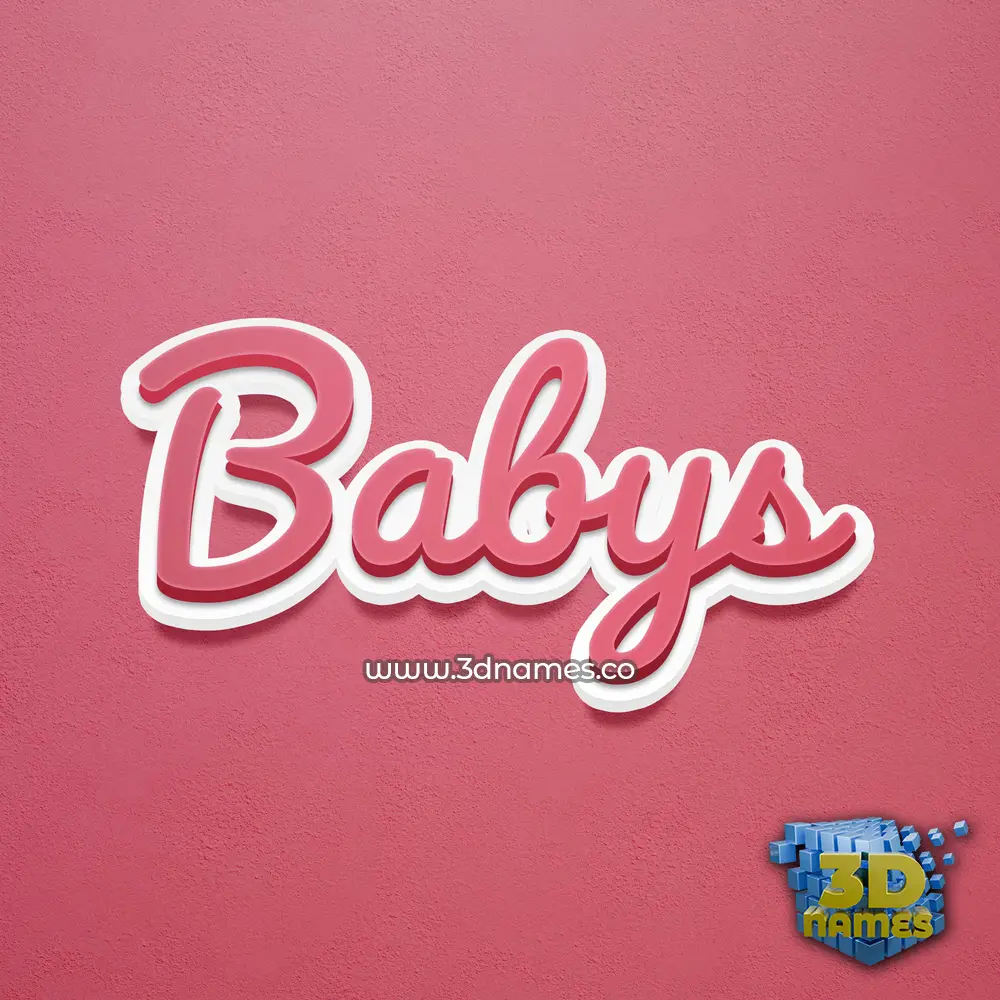 babys in Red Scribble style - 3D name wallpaper