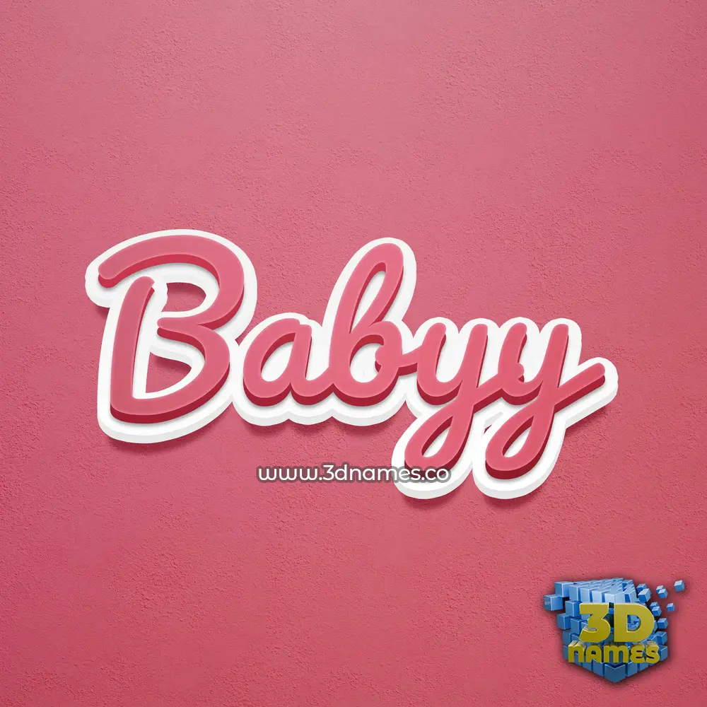 babyy in Red Scribble style - 3D name wallpaper