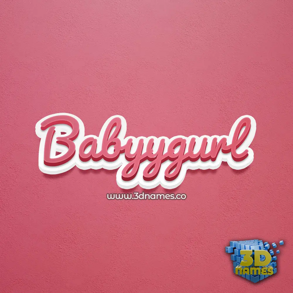 babyygurl in Red Scribble style - 3D name wallpaper