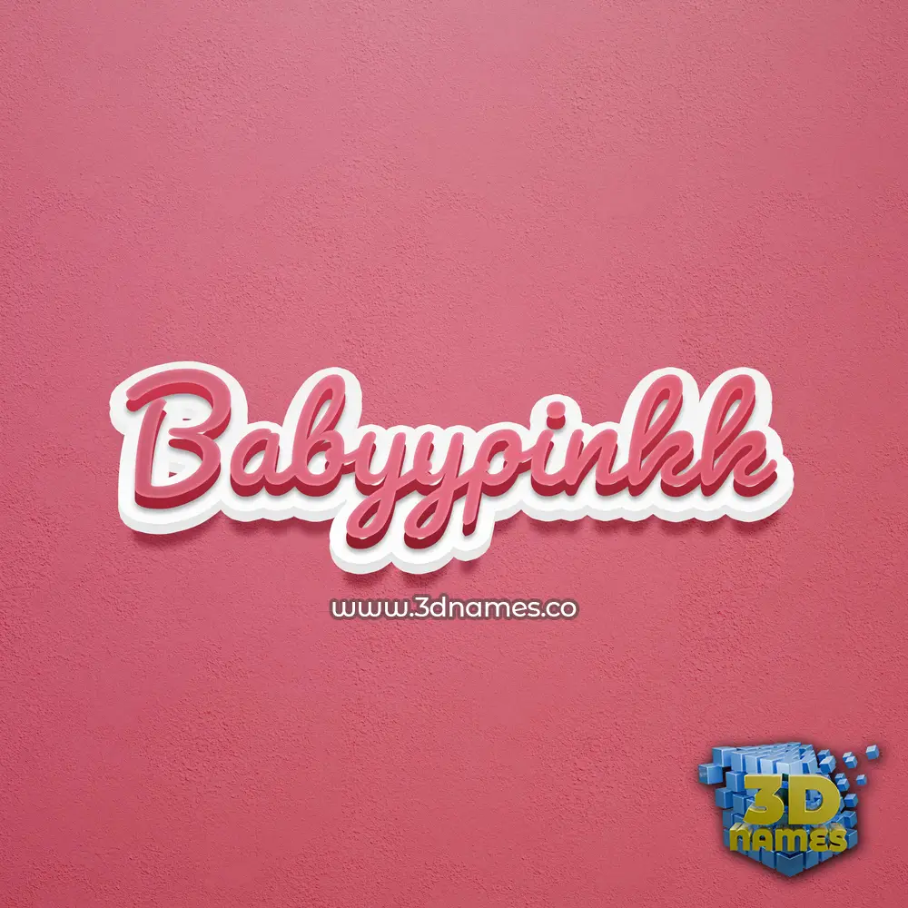babyypinkk in Red Scribble style - 3D name wallpaper
