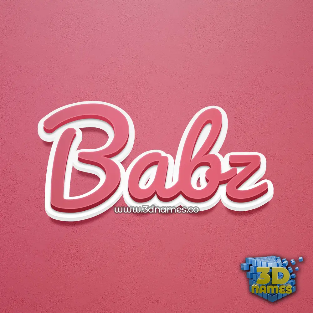 babz in Red Scribble style - 3D name wallpaper