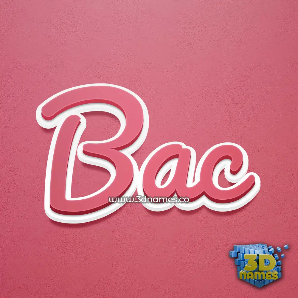 bac in Red Scribble style - 3D name wallpaper