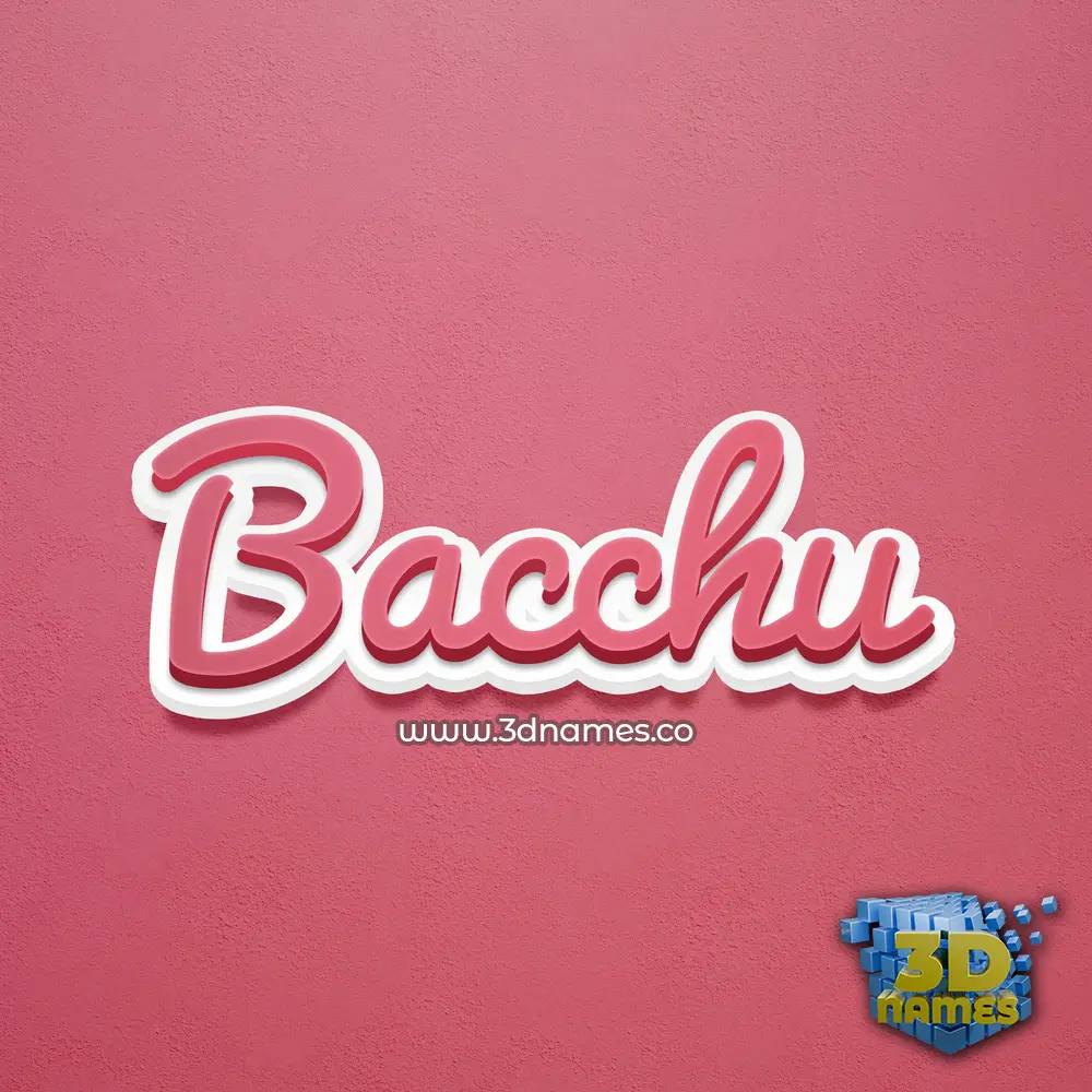 bacchu in Red Scribble style - 3D name wallpaper