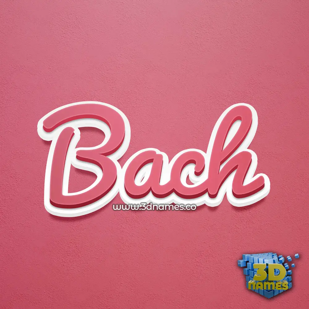 bach in Red Scribble style - 3D name wallpaper