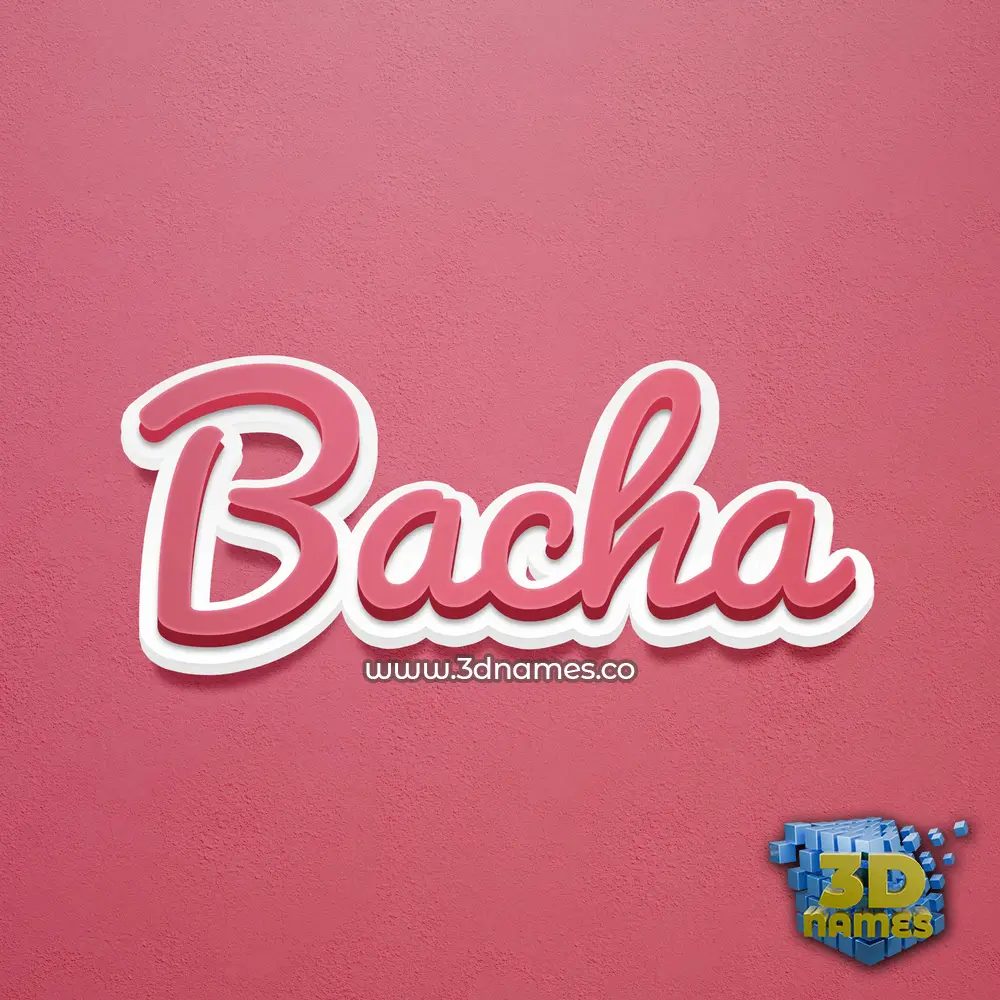 bacha in Red Scribble style - 3D name wallpaper