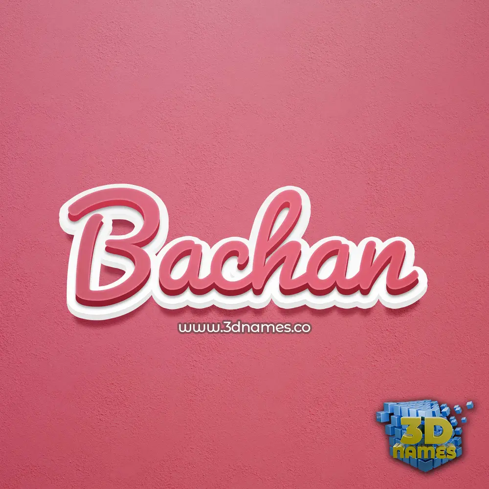 bachan in Red Scribble style - 3D name wallpaper