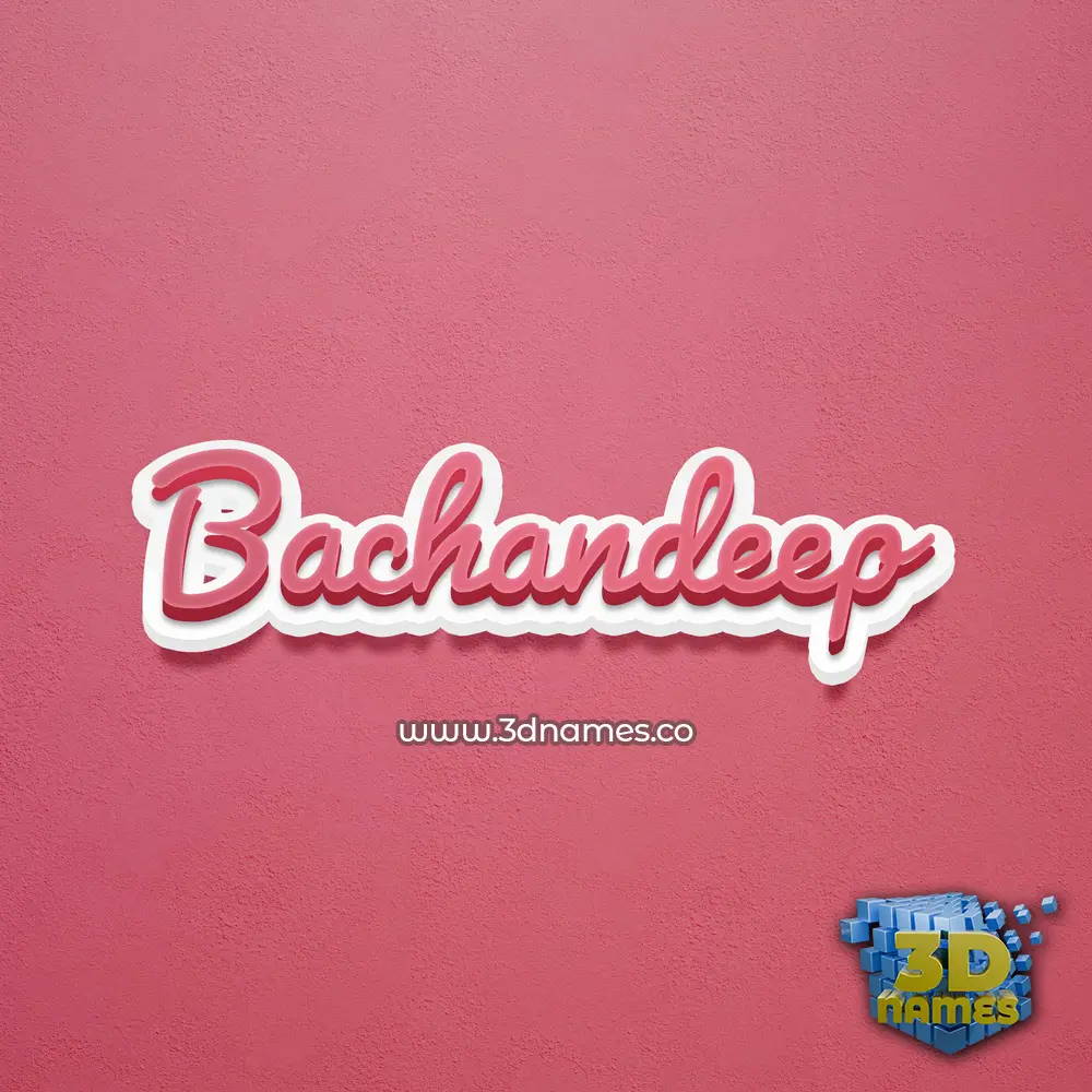 bachandeep in Red Scribble style - 3D name wallpaper