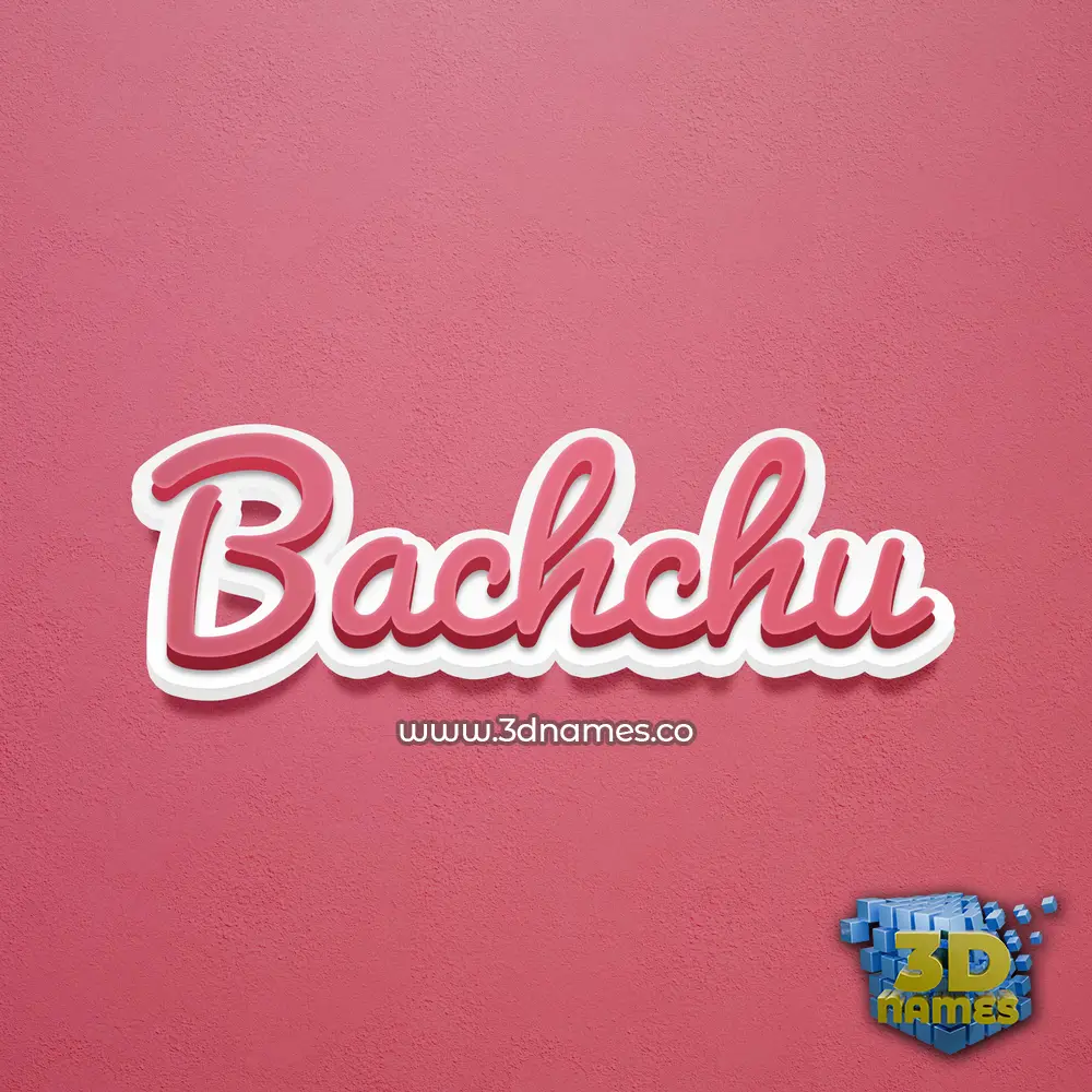 bachchu in Red Scribble style - 3D name wallpaper
