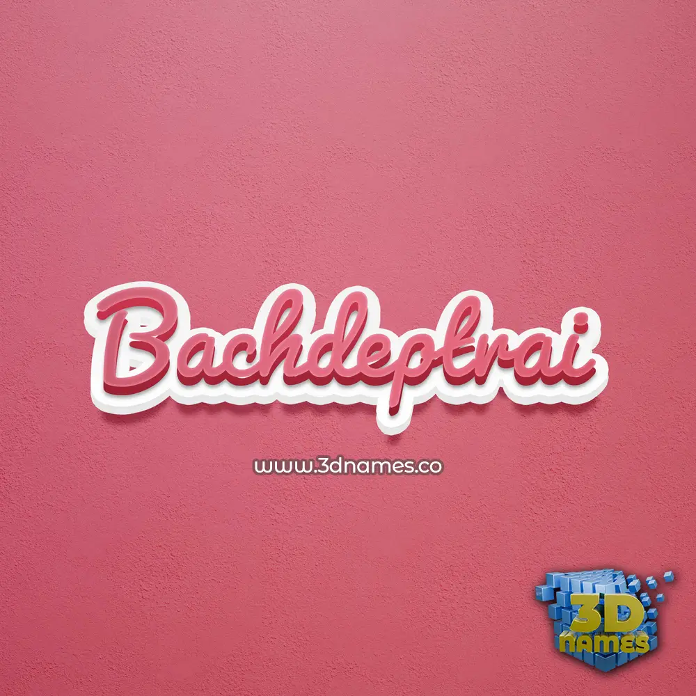 bachdeptrai in Red Scribble style - 3D name wallpaper